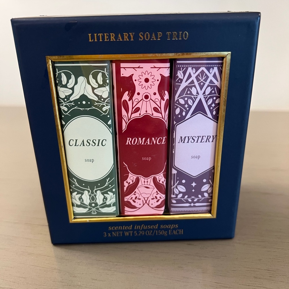 The Pretty Goods Literary Soaps Trio Classic Romantic Mystery Scented Infused